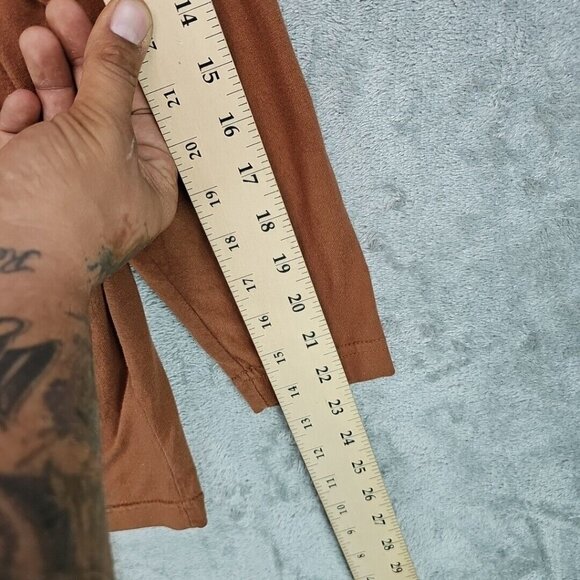 Vintage Lou Nardi Top Womens Size L Brown Shoulder Pads Square Neck Made In USA - Picture 5 of 7